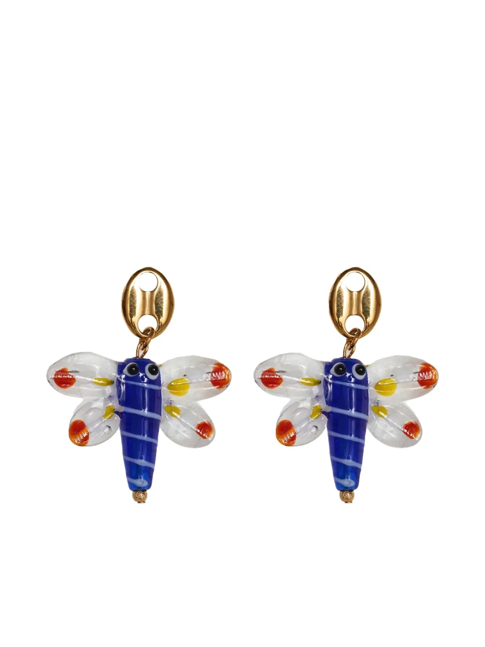 Labelled Jewellery dragonfly glass earrings - Oro