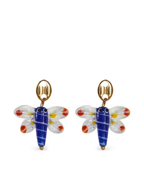 Labelled Jewellery dragonfly glass earrings