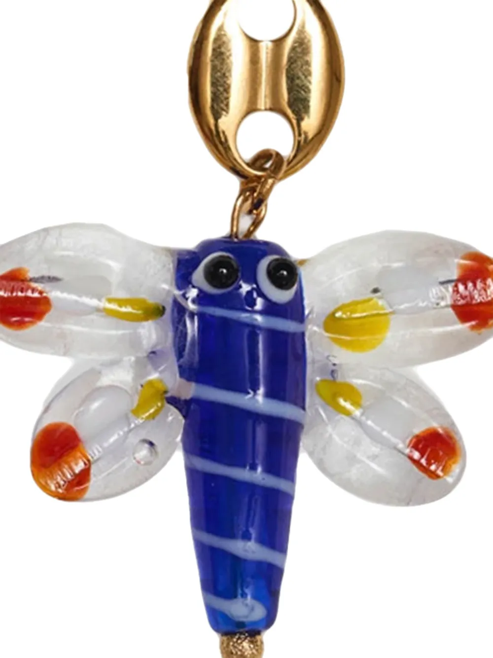 Labelled Jewellery dragonfly glass earrings - Goud