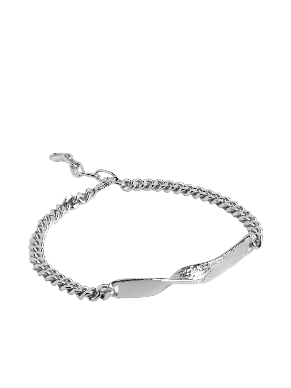 Enamel Copenhagen Nadia curb-chain hammered-plate bracelet - Argento
