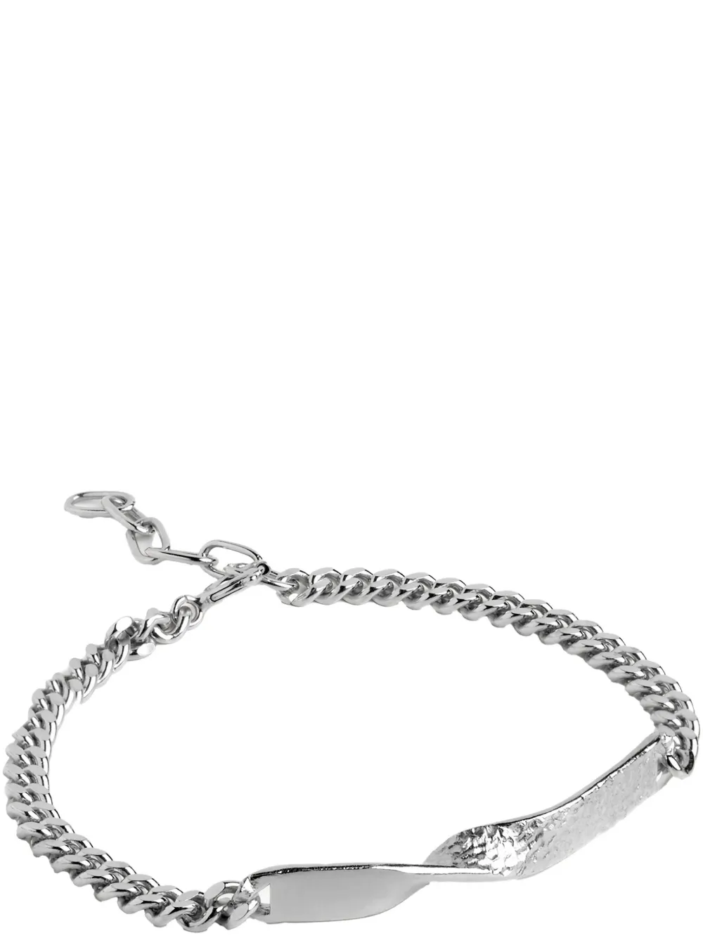 Enamel Copenhagen Nadia curb-chain hammered-plate bracelet - Zilver