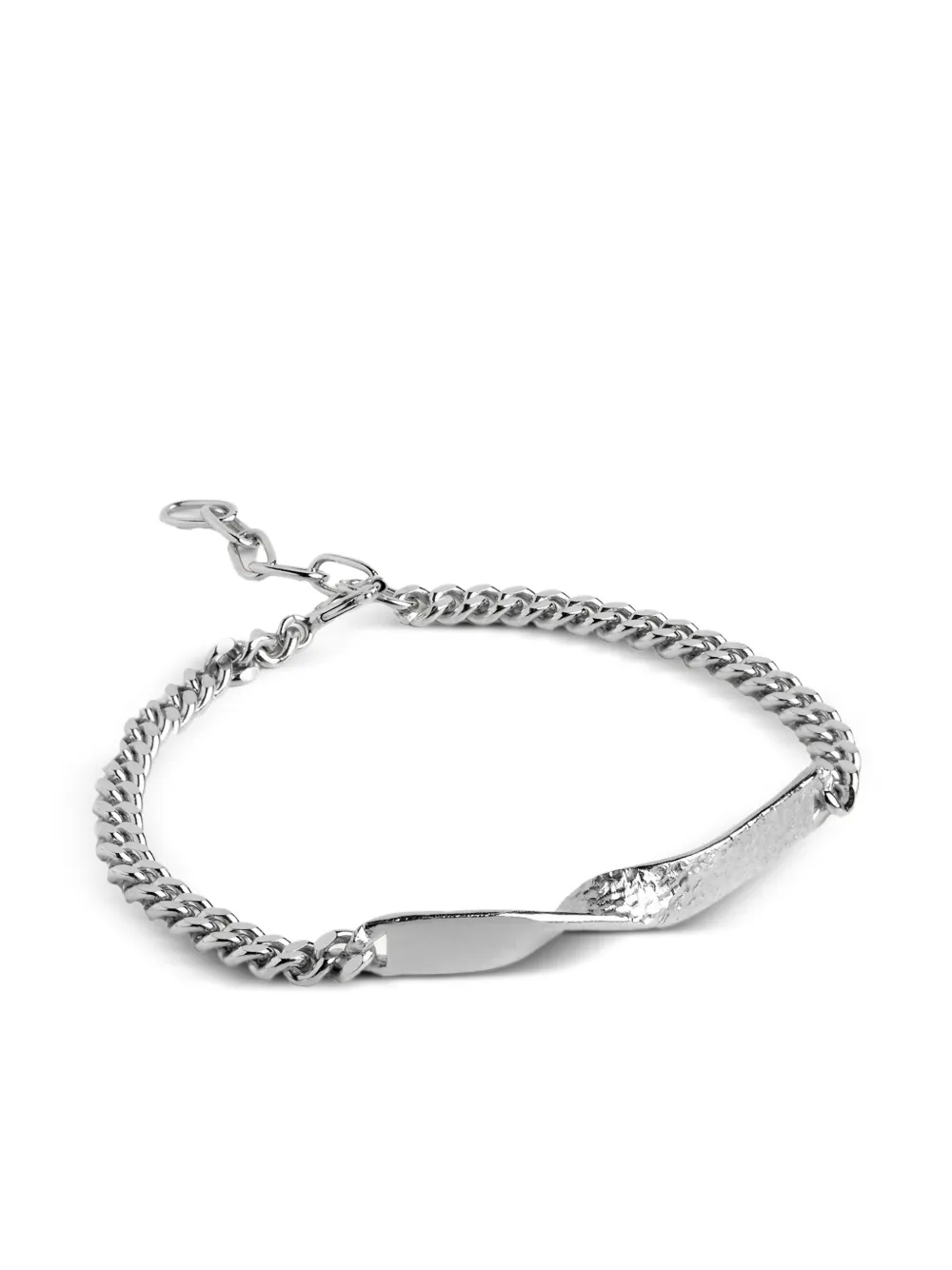 Enamel Copenhagen Nadia curb-chain hammered-plate bracelet - Argento
