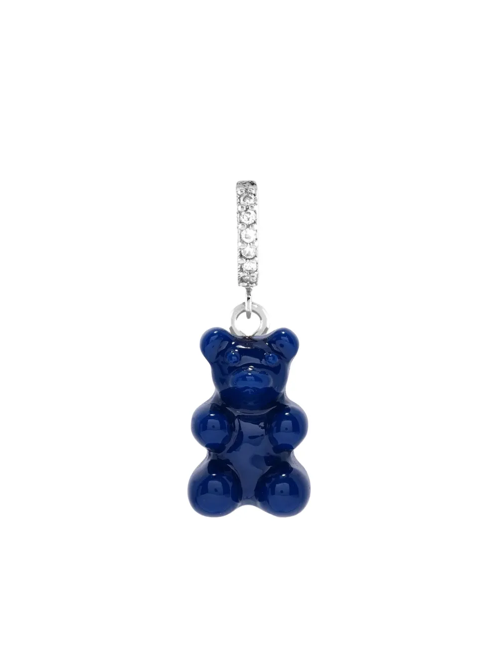 Crystal Haze Nostalgia Bear Crystal-embellished Hoop Earring In Blue