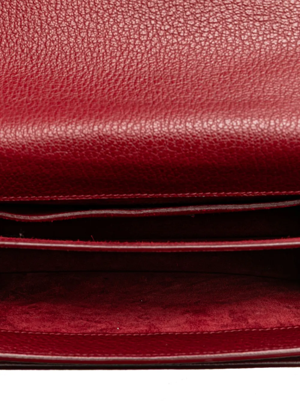 Pre-owned Saint Laurent 2017 Medium Grained Calfskin Monogram Sunset Crossbody Bag In Red