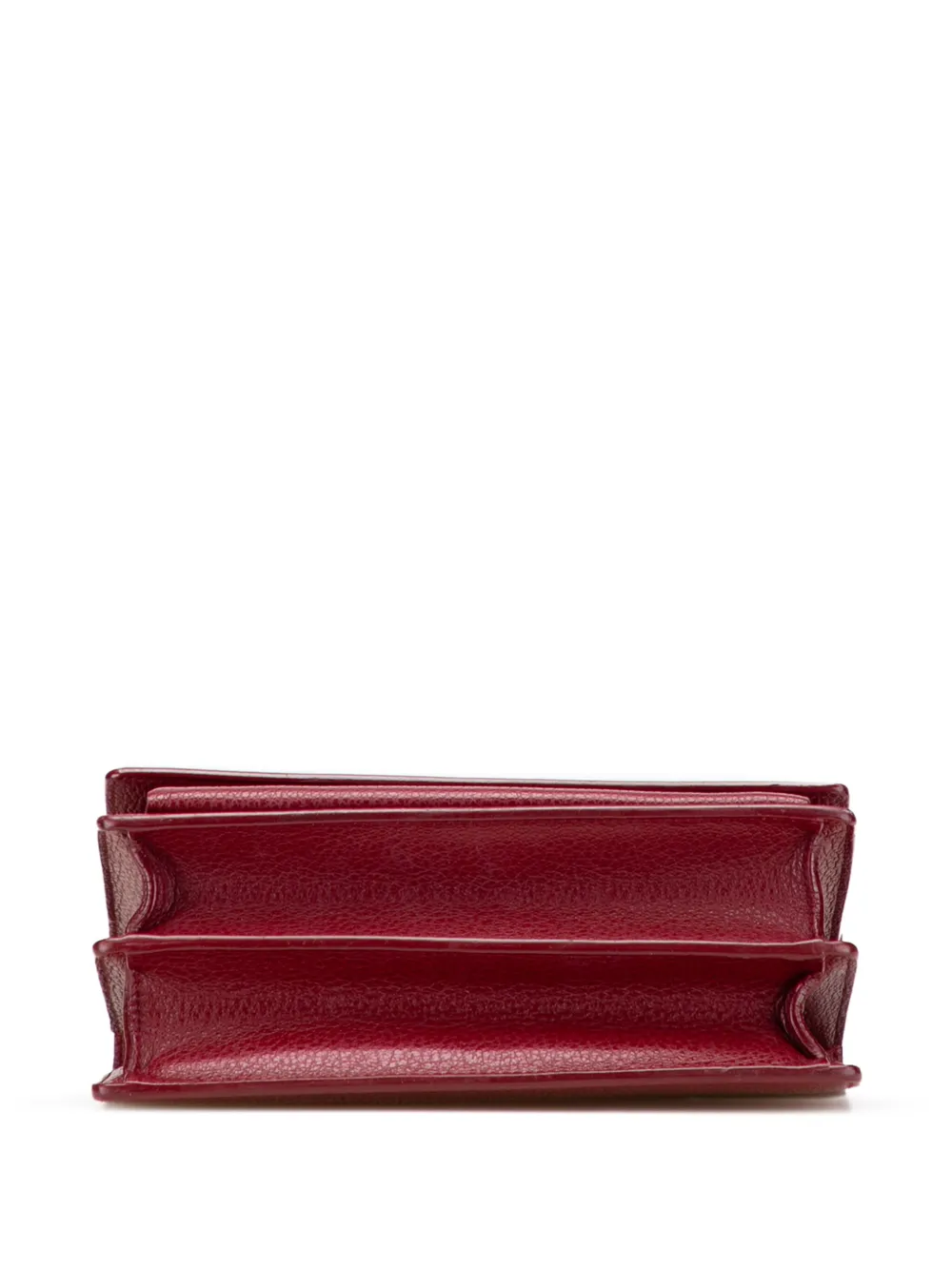 Pre-owned Saint Laurent 2017 Medium Grained Calfskin Monogram Sunset Crossbody Bag In Red