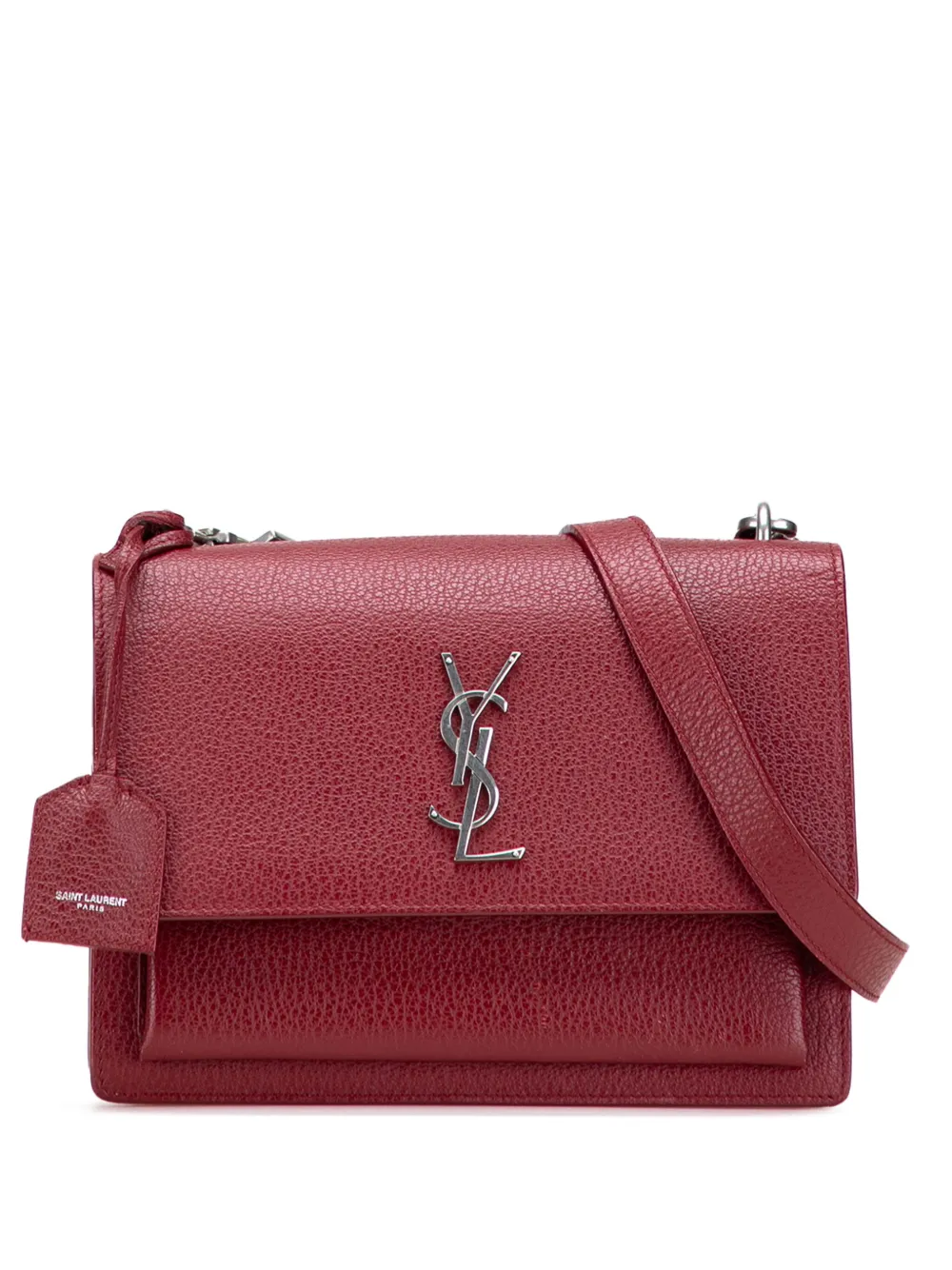 Saint Laurent Pre-Owned 2017 ミディアム グレインカーフ モノグラム サンセット ショルダーバッグ - レッド Saint Laurent Pre-Owned 2017 ミディアム グレインカーフ モノグラム サンセット ショルダーバッグ - レッド