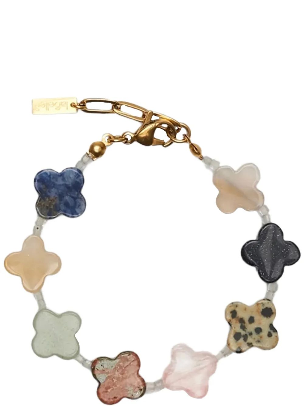Labelled Jewellery clover-embellished gemstone bracelet - Goud