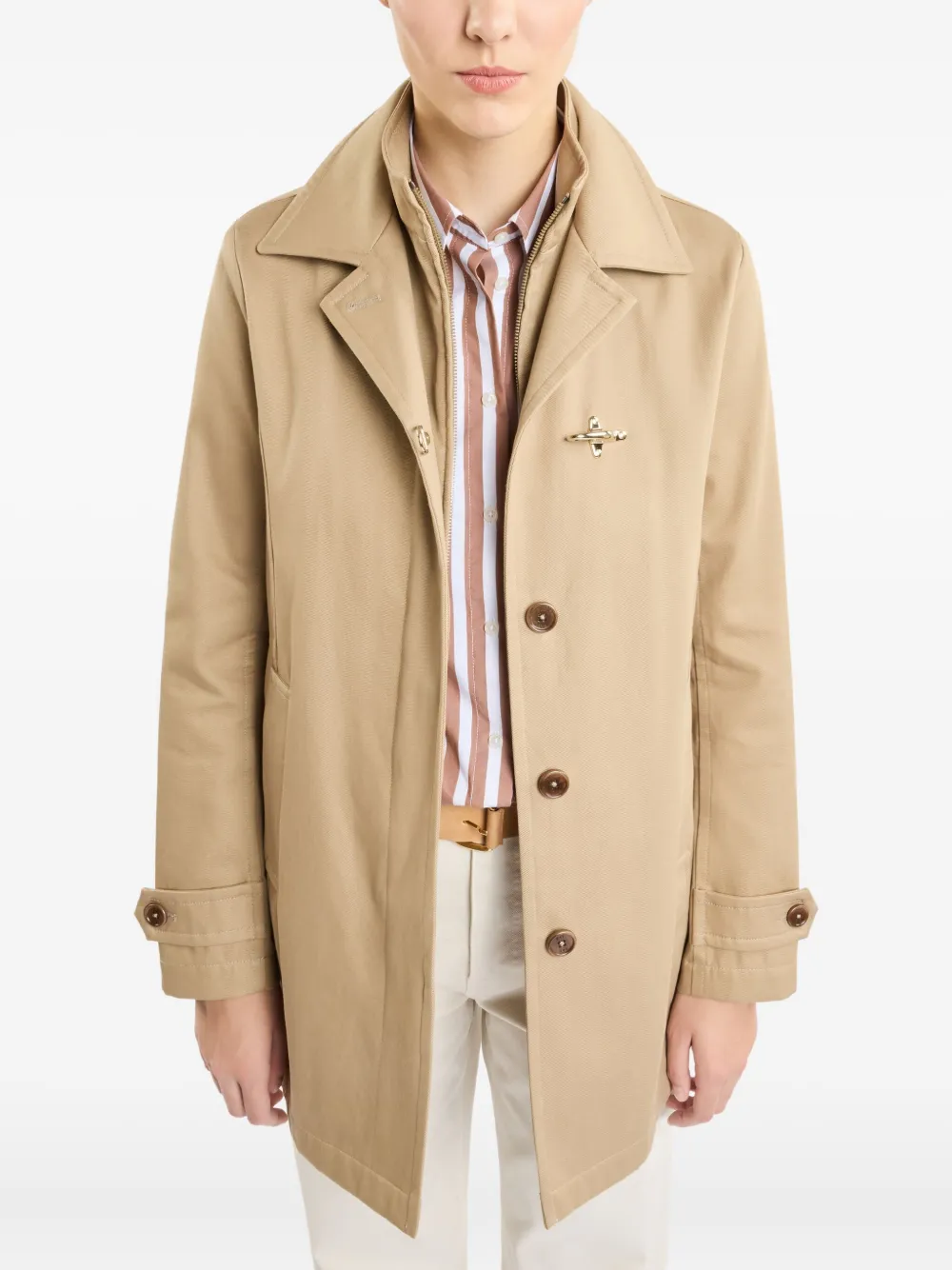 Fay Trenchcoat met houtje-touwtje detail Bruin