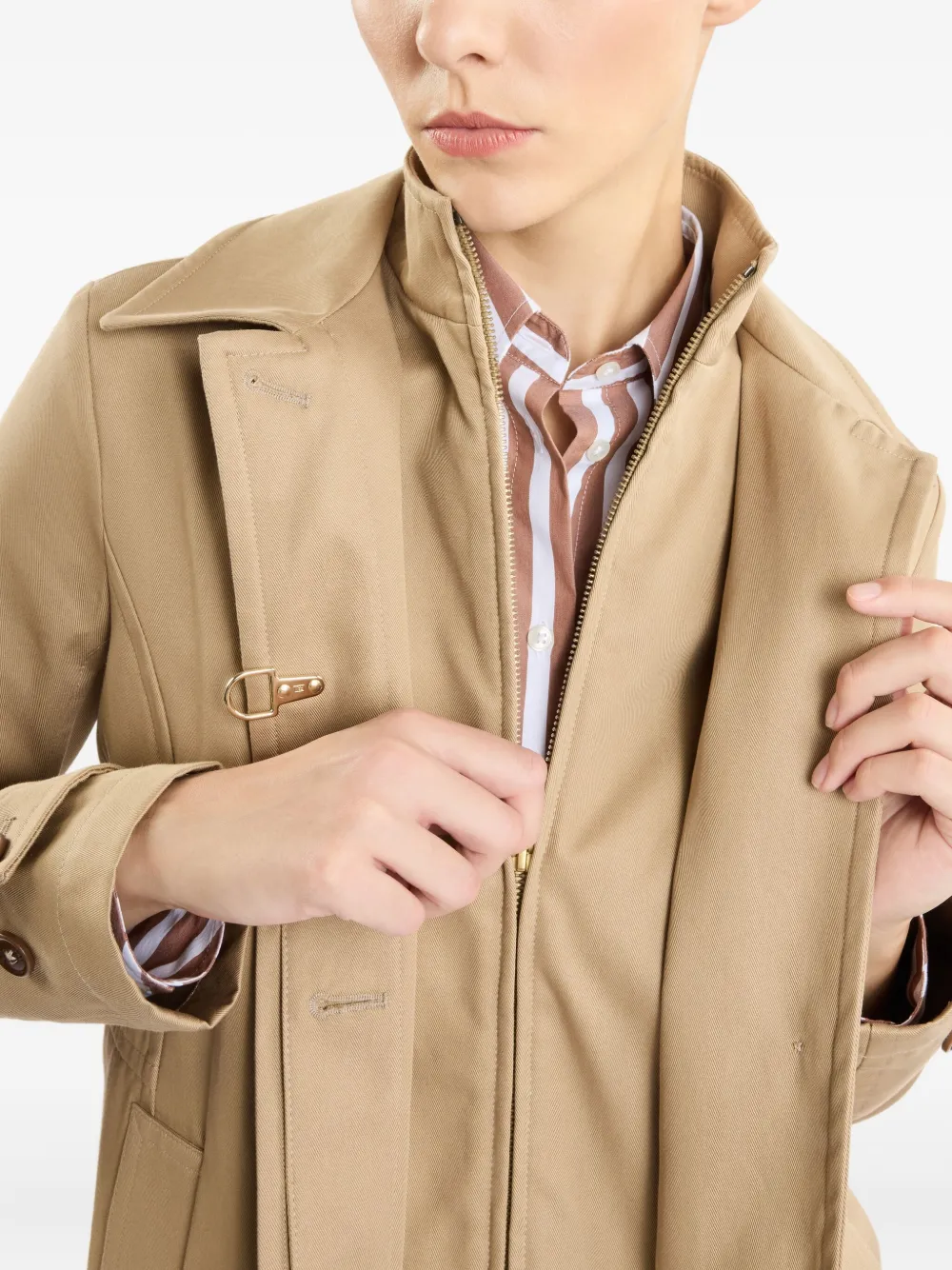 Fay Trenchcoat met houtje-touwtje detail Bruin