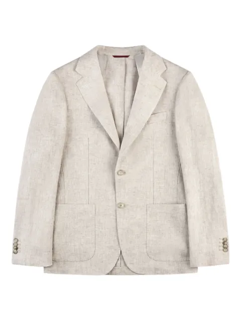 Fay linen patch-pocket jacket