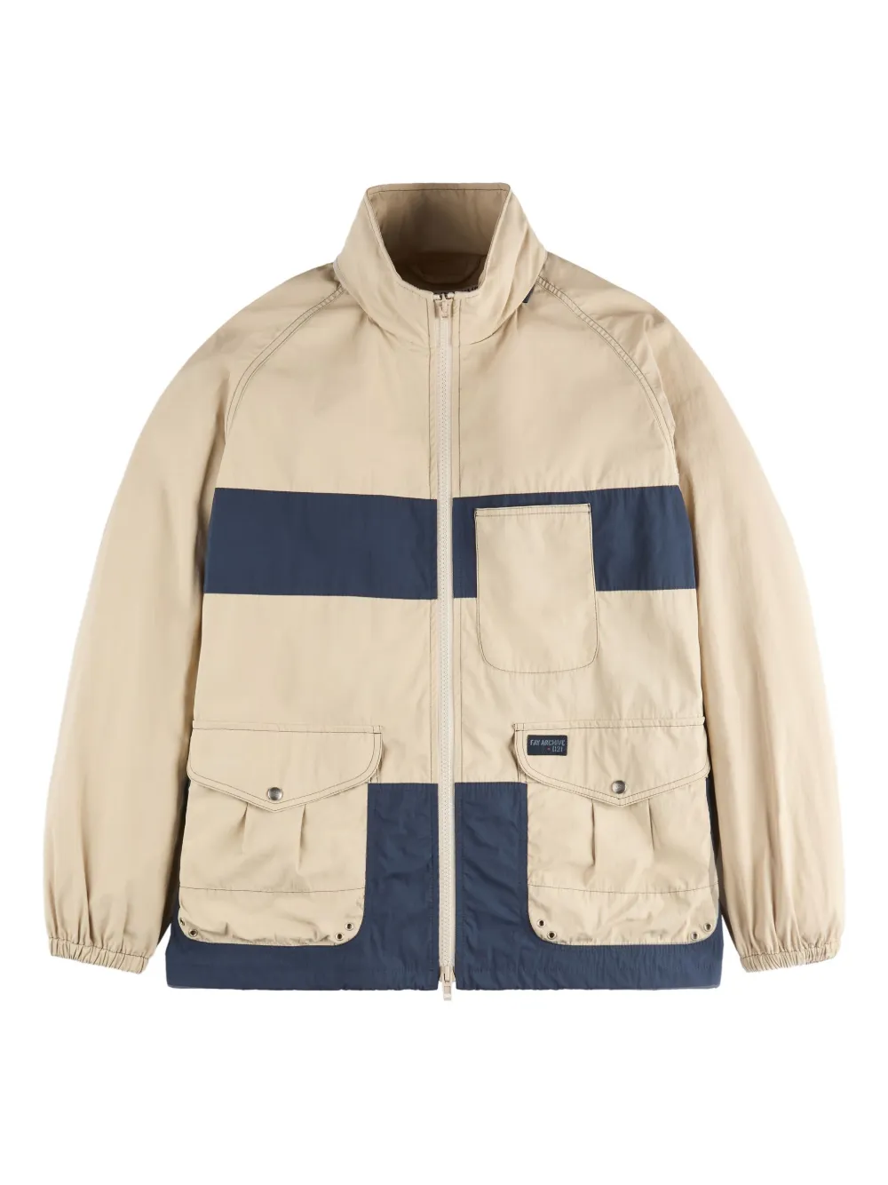 Fay patch-pocket panelled windbreaker | Neutrals | Image 1