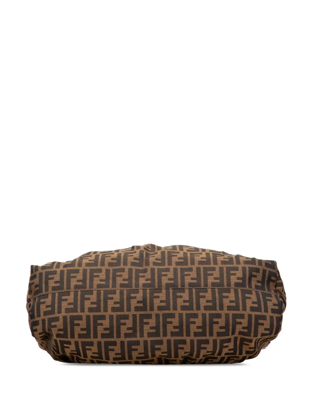 Pre-owned Fendi 2000-2010 Large Zucca Canvas Chef Shoulder Bag In Brown