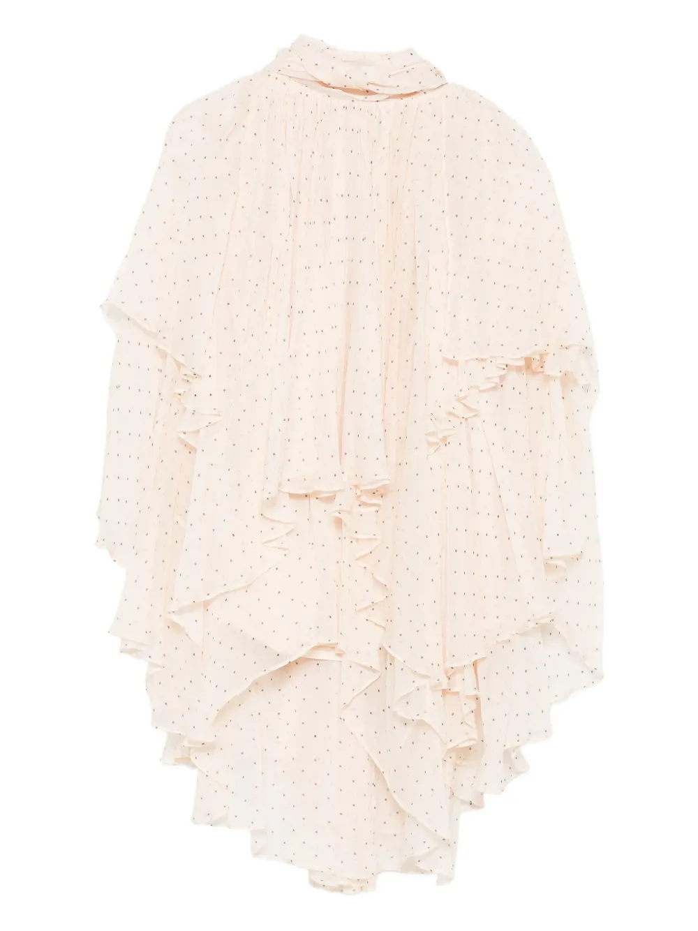 ZIMMERMANN pleated polka-dot blouse Beige