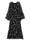 ZIMMERMANN bird-print ruffled dress - Black