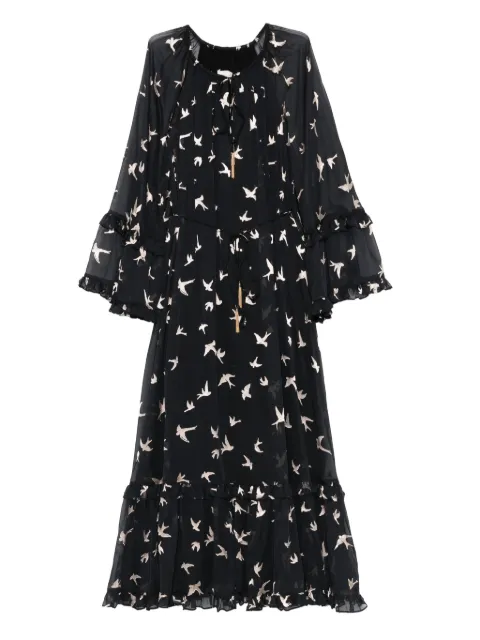 ZIMMERMANN bird-print ruffled dress
