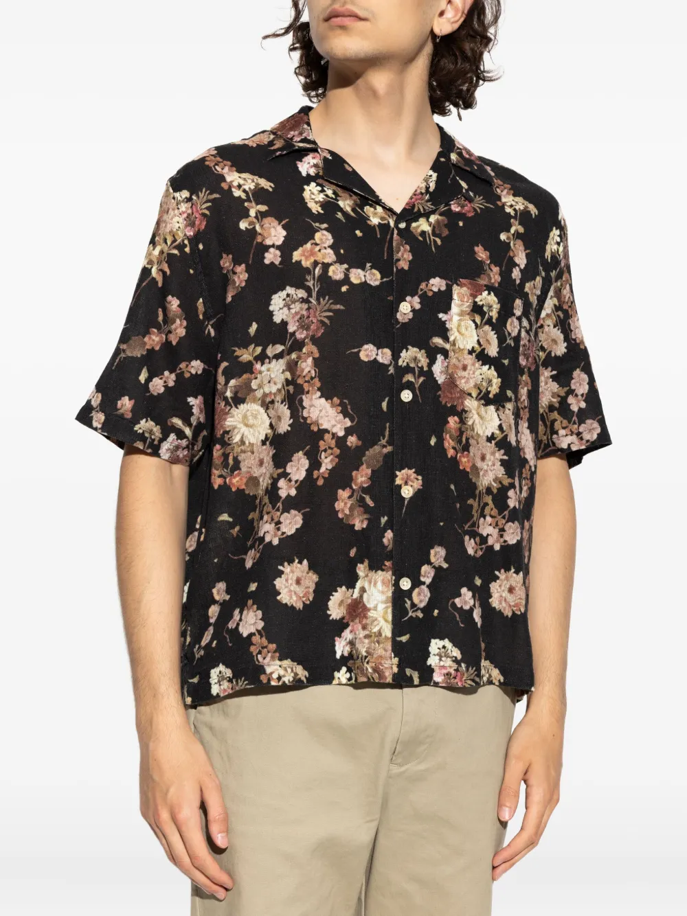 AllSaints Overhemd met bloemenprint Zwart