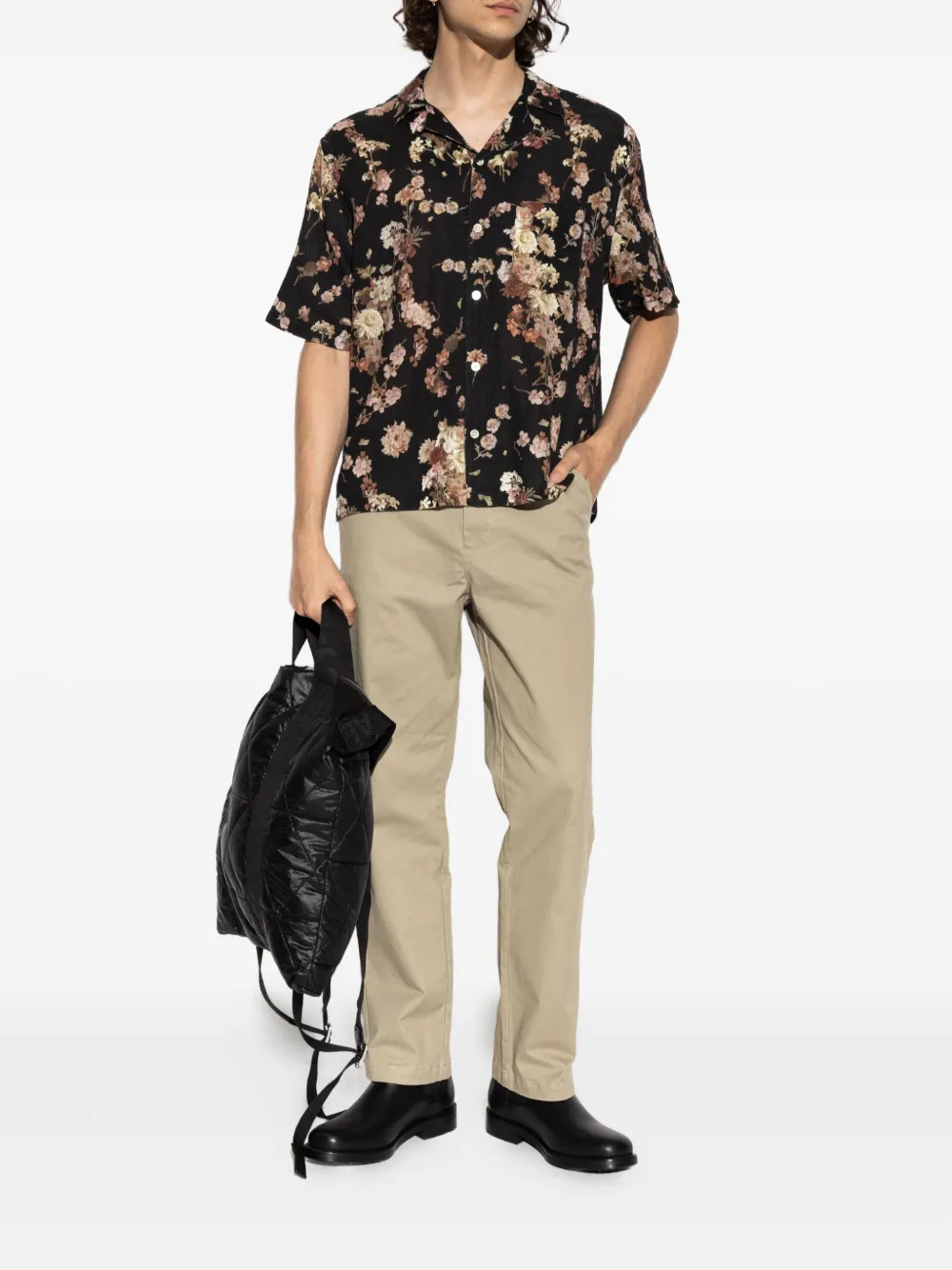 AllSaints Overhemd met bloemenprint - Zwart