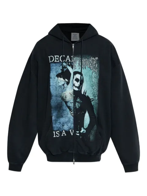 VETEMENTS graphic-print zip-up hoodie