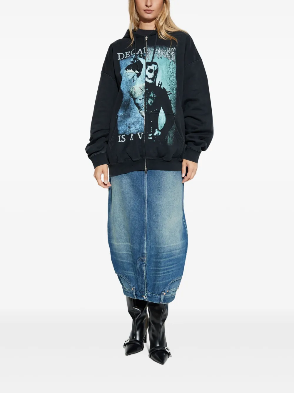 VETEMENTS graphic-print zip-up hoodie | Hoodies | Image 2