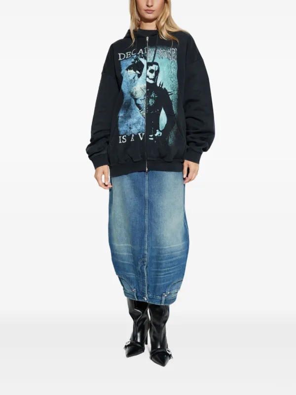 VETEMENTS グラフィック ジップパーカー | ブラック | FARFETCH JP