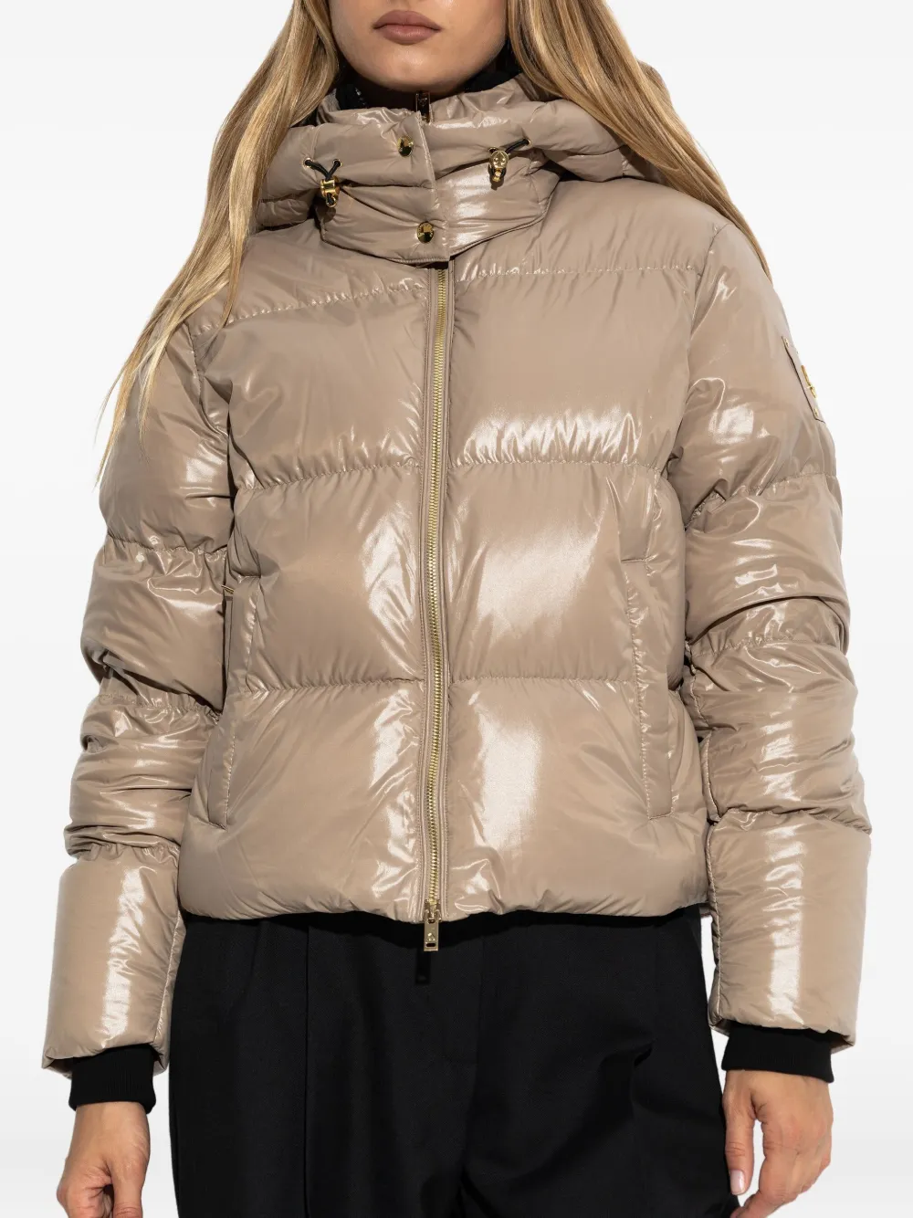Moose Knuckles Hooded Puffer Jacket In Neutral