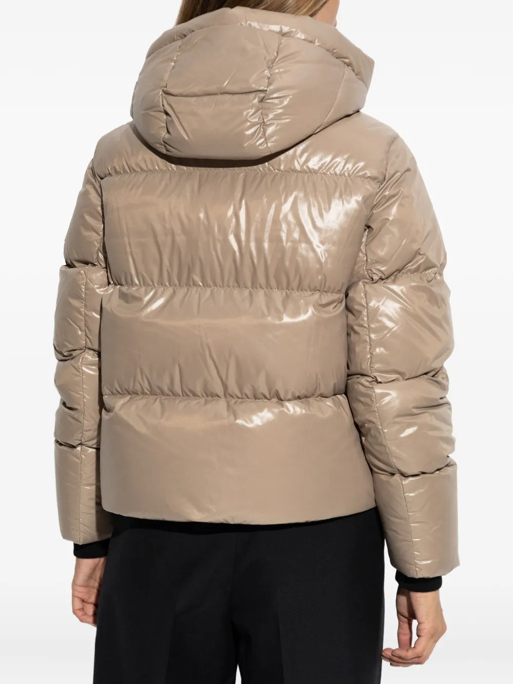 Moose Knuckles Hooded Puffer Jacket In Neutral