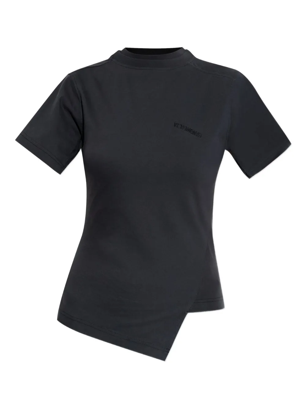 VETEMENTS asymmetric layered T-shirt | Black | Image 1