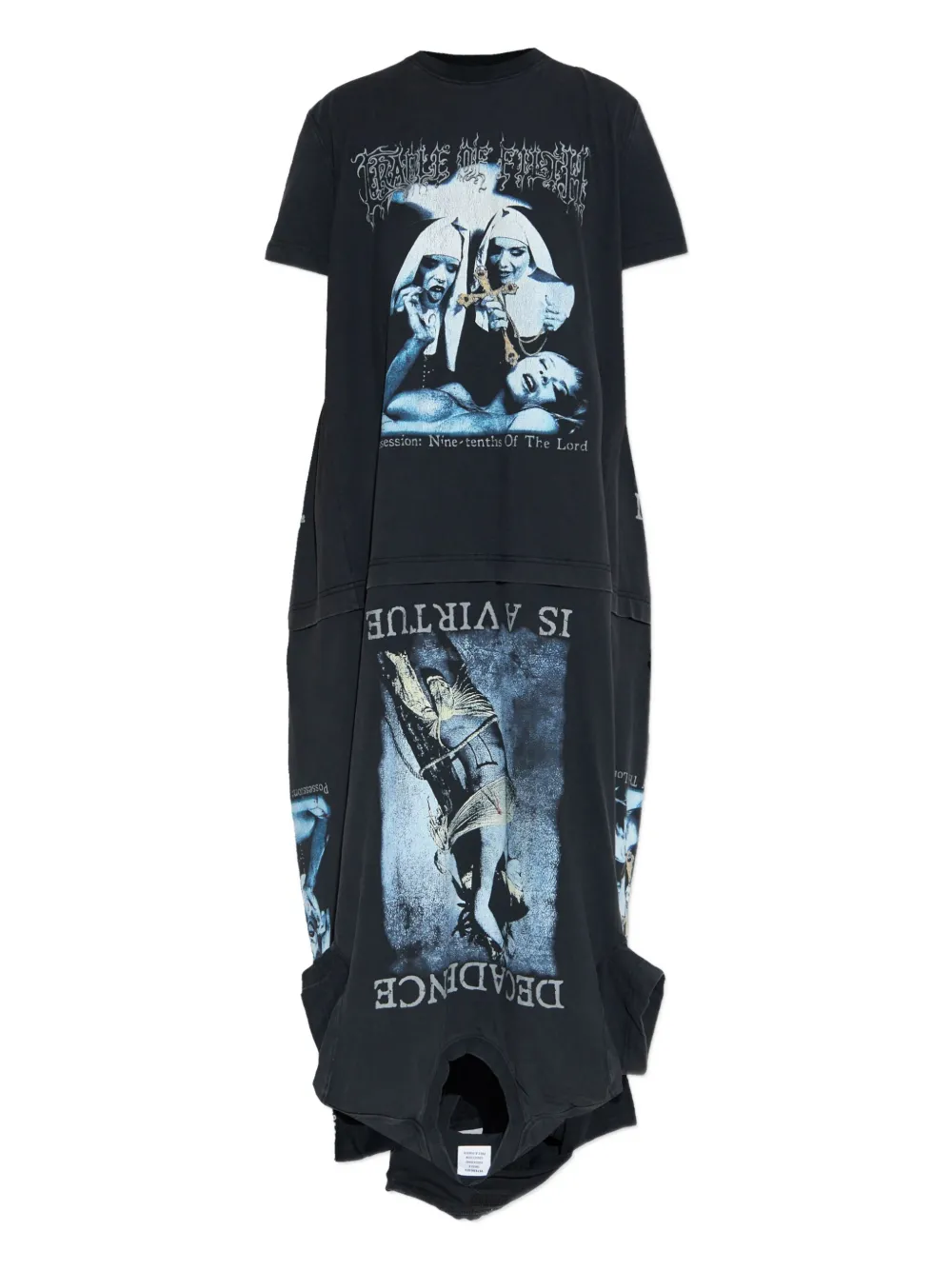 Vetements Black Cradle Of Filth Multi T-shirt Maxi Dress In Black