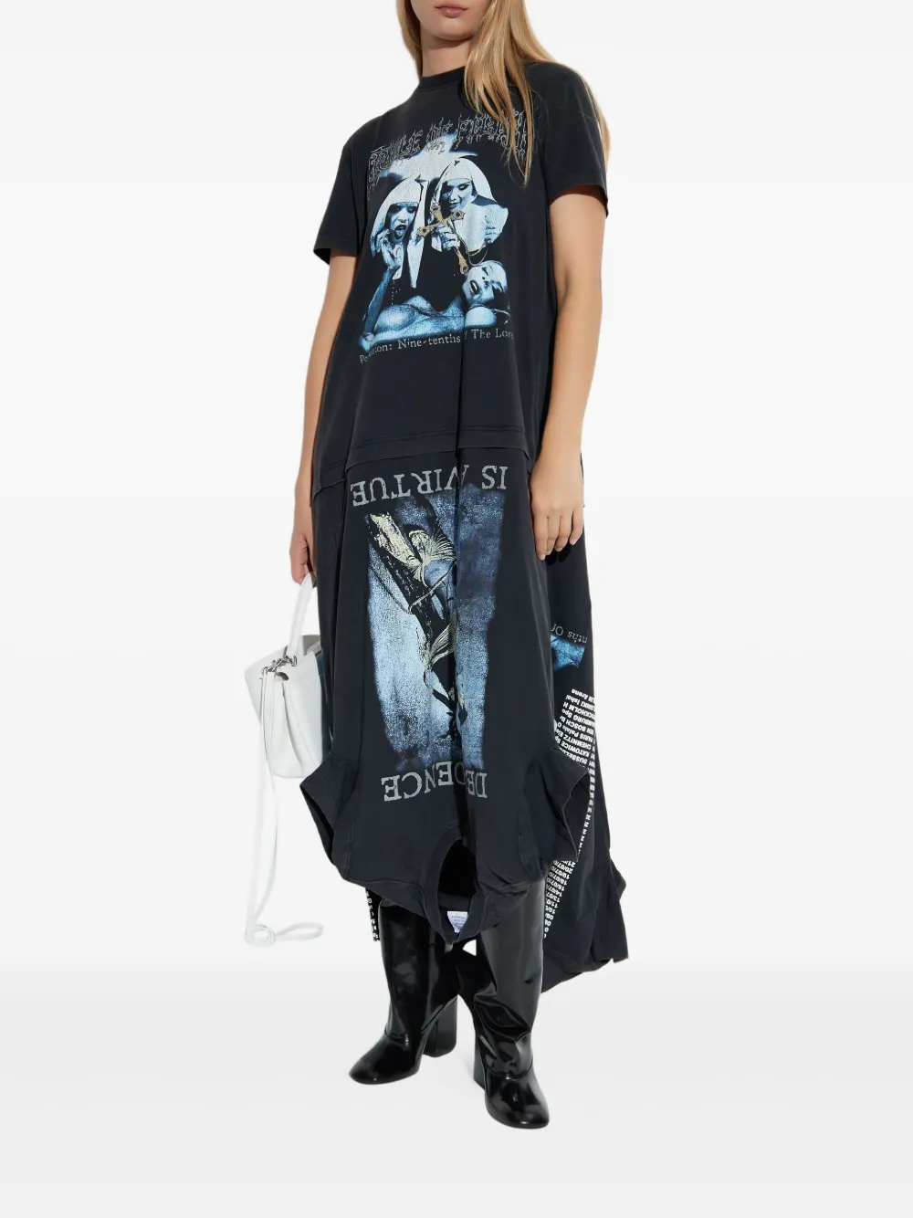 Vetements Black Cradle Of Filth Multi T-shirt Maxi Dress In Black