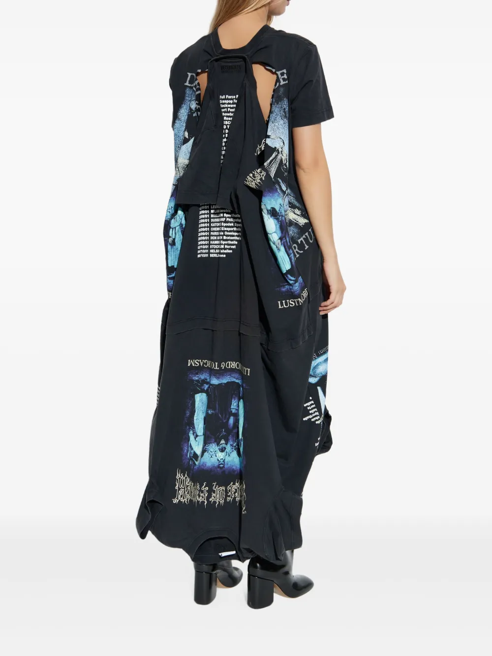 Vetements Black Cradle Of Filth Multi T-shirt Maxi Dress In Black