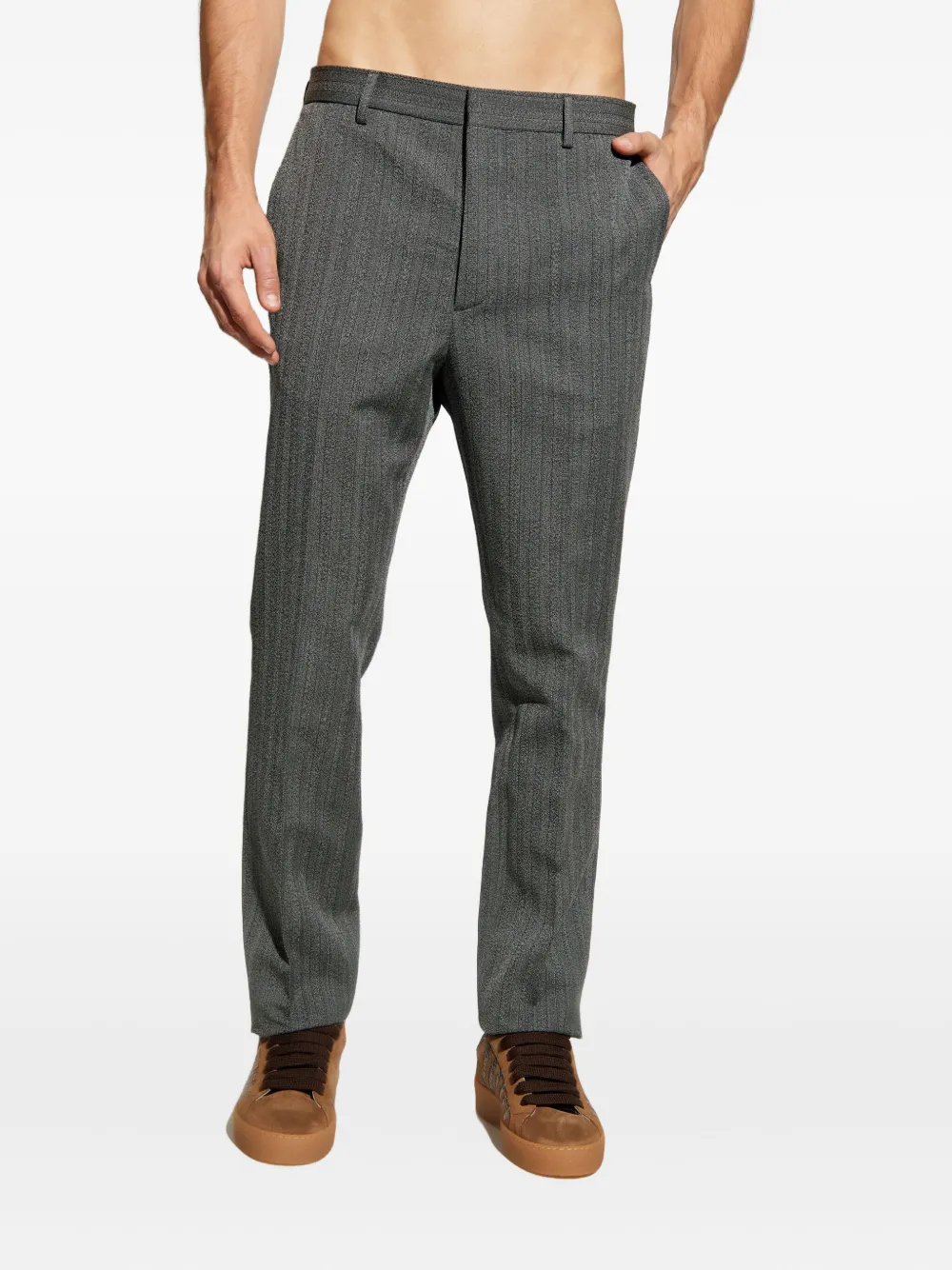 Tod's Pinstripe Trousers In Gray