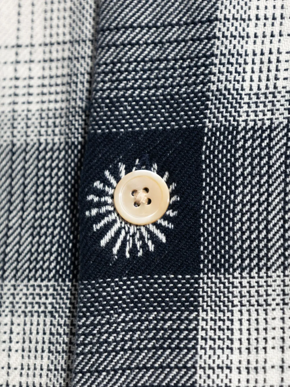 AllSaints Geruit overhemd met vredesteken Blauw