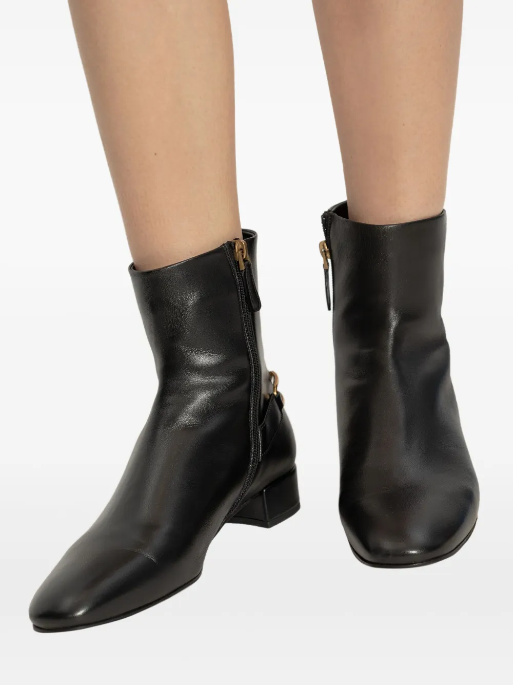 Emporio Armani 30mm zip embellished ankle boots Black