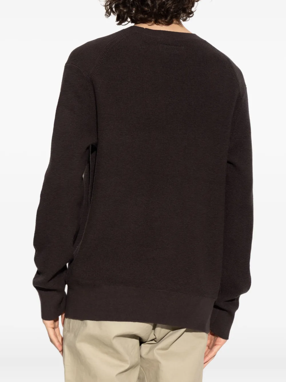 AllSaints Geribbelde sweater met ronde hals Bruin