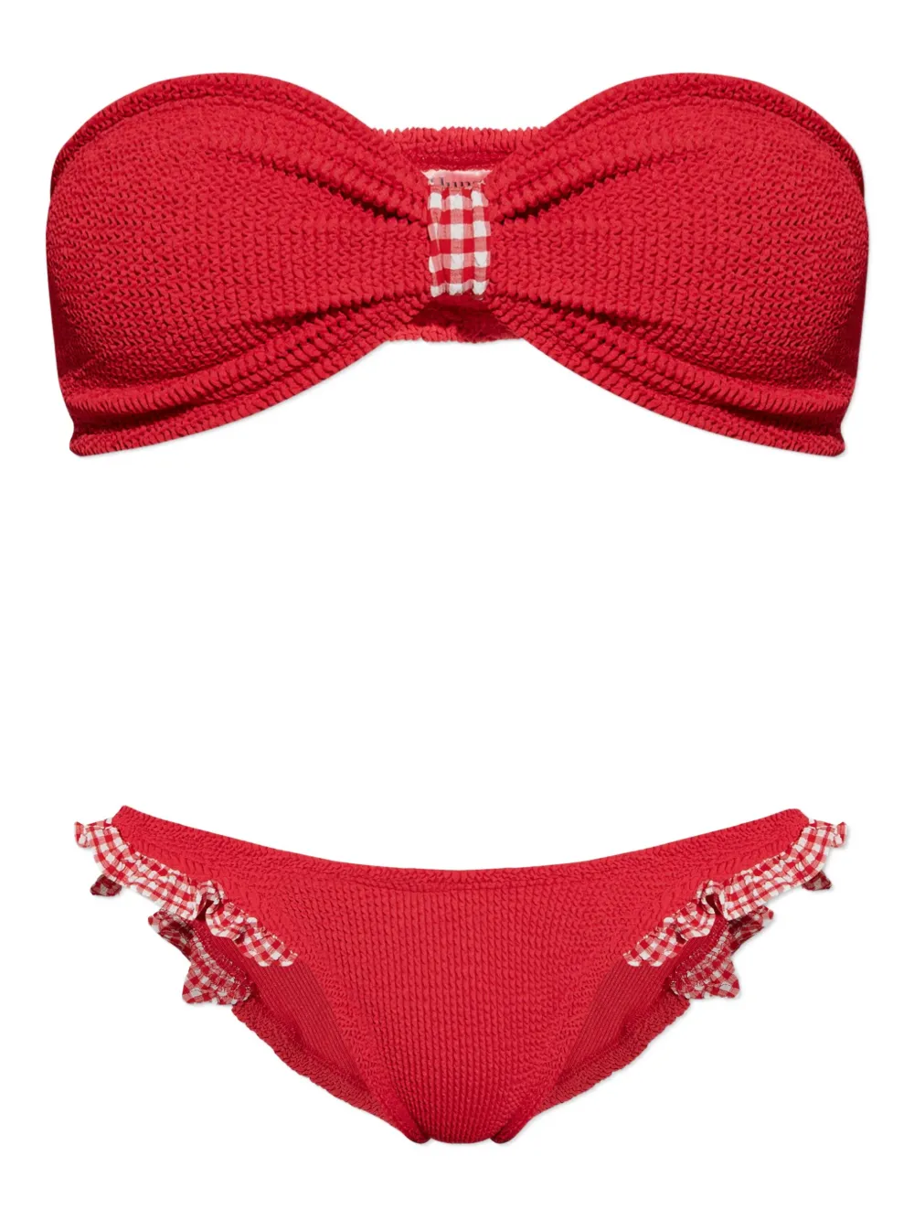 Hunza G Jean strapless bikini | Red | Image 1