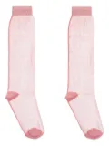 Marni logo-detail sheer socks - Pink