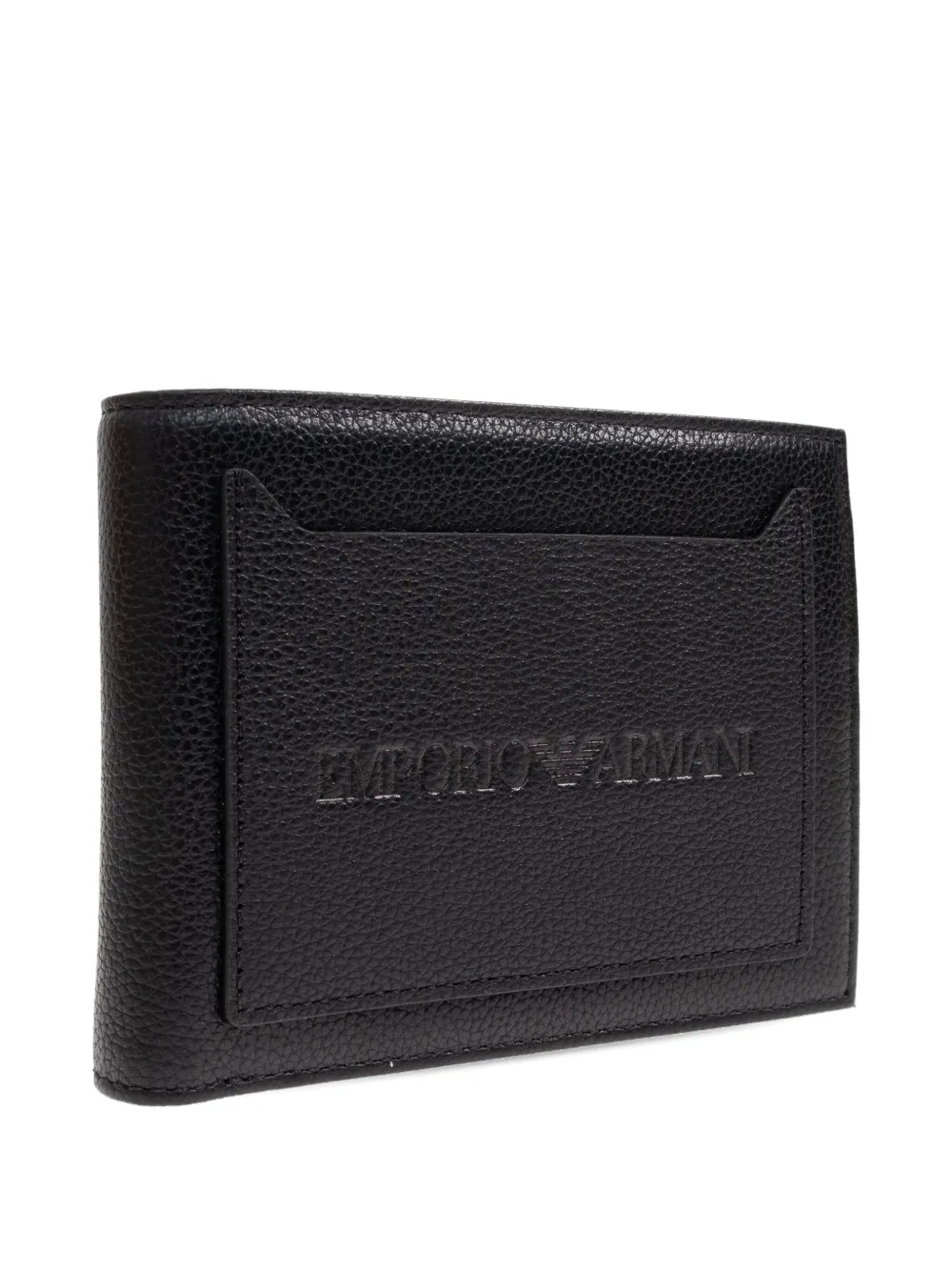 Emporio Armani Embossed-logo Leather Wallet In Black