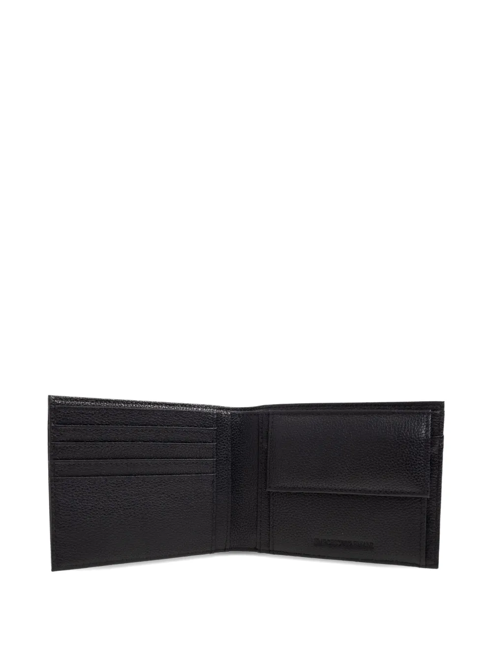Emporio Armani Embossed-logo Leather Wallet In Black