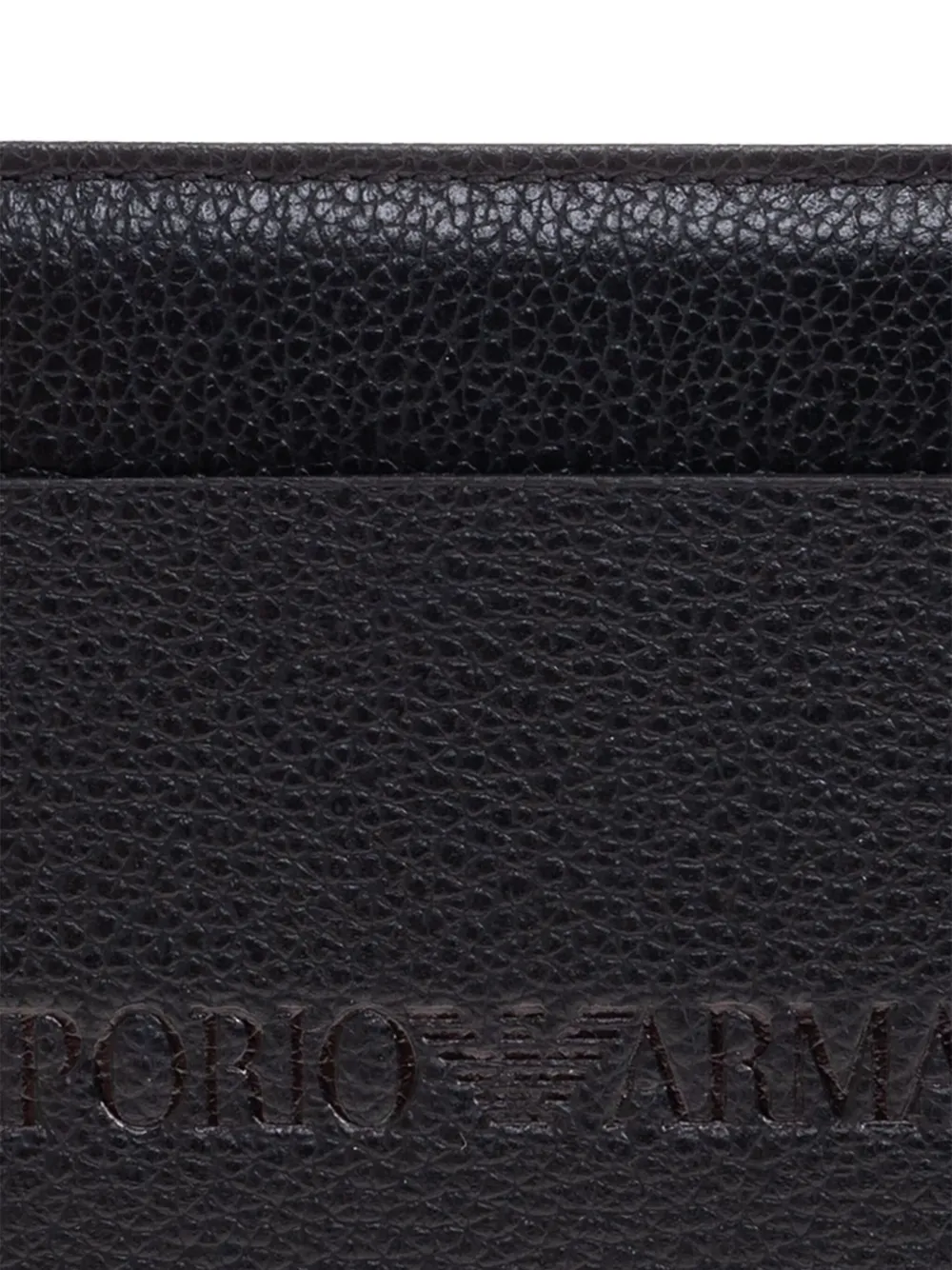 Emporio Armani Embossed-logo Leather Wallet In Black