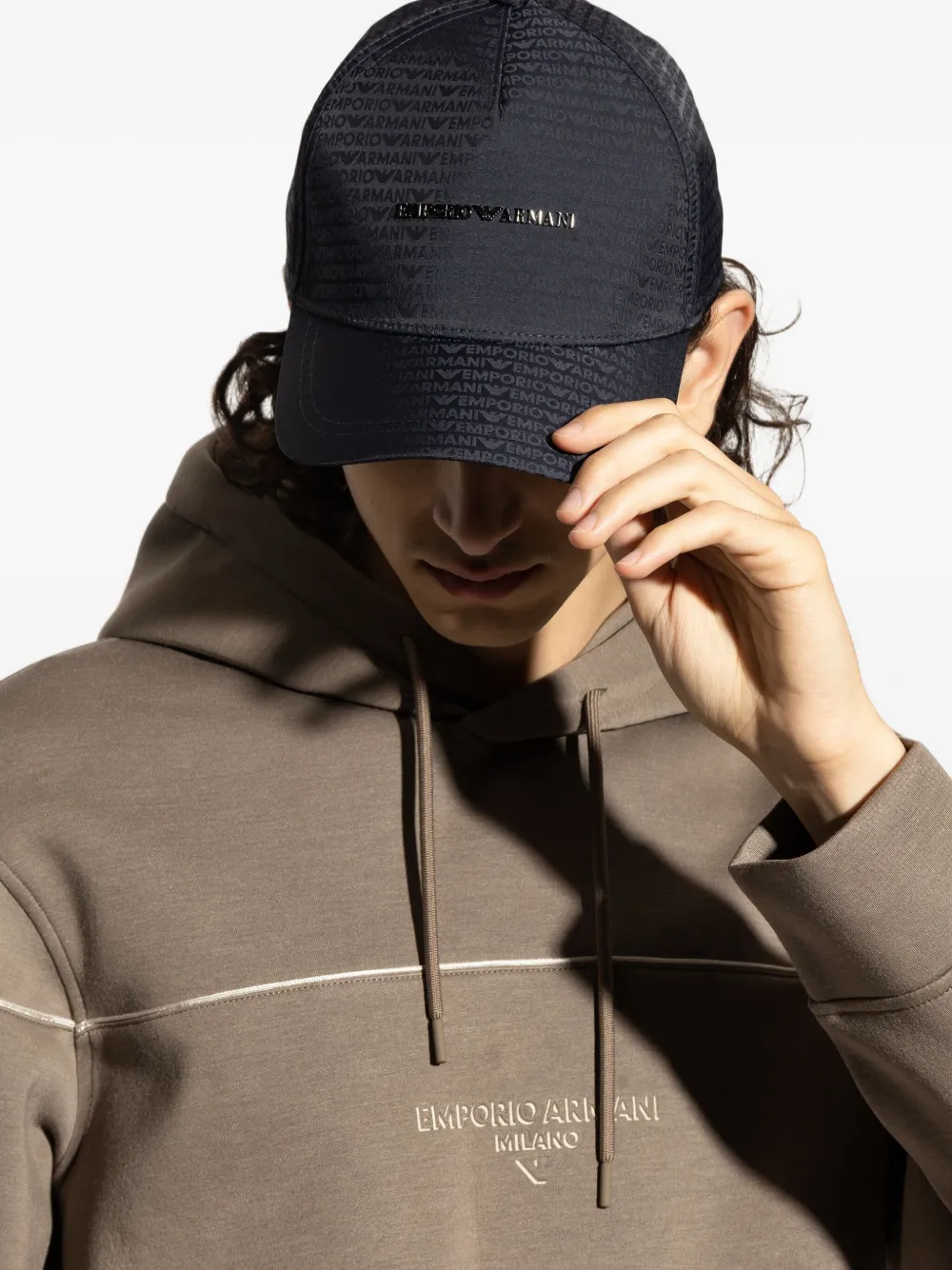 Emporio Armani Logo-plaque Baseball Cap In Blue