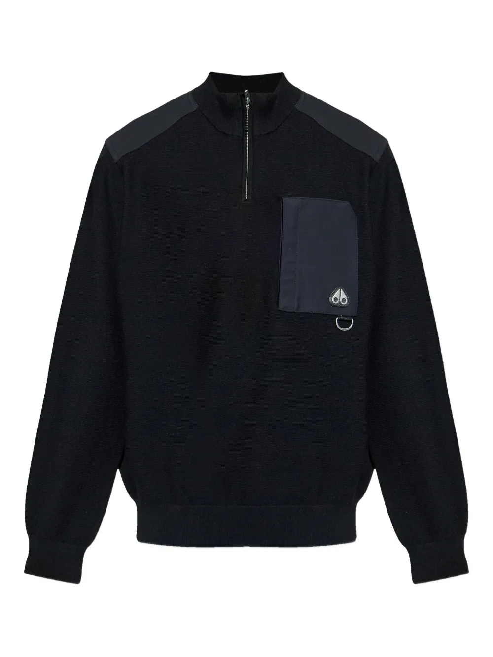 Moose Knuckles half-zip panelled sweater | Black | Image 1