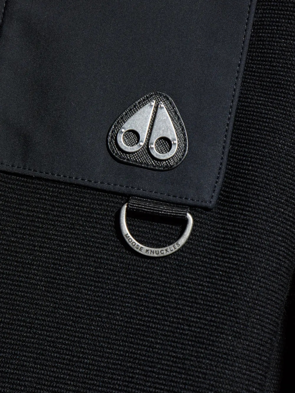 Moose Knuckles Trui met halve rits en vlakken Zwart