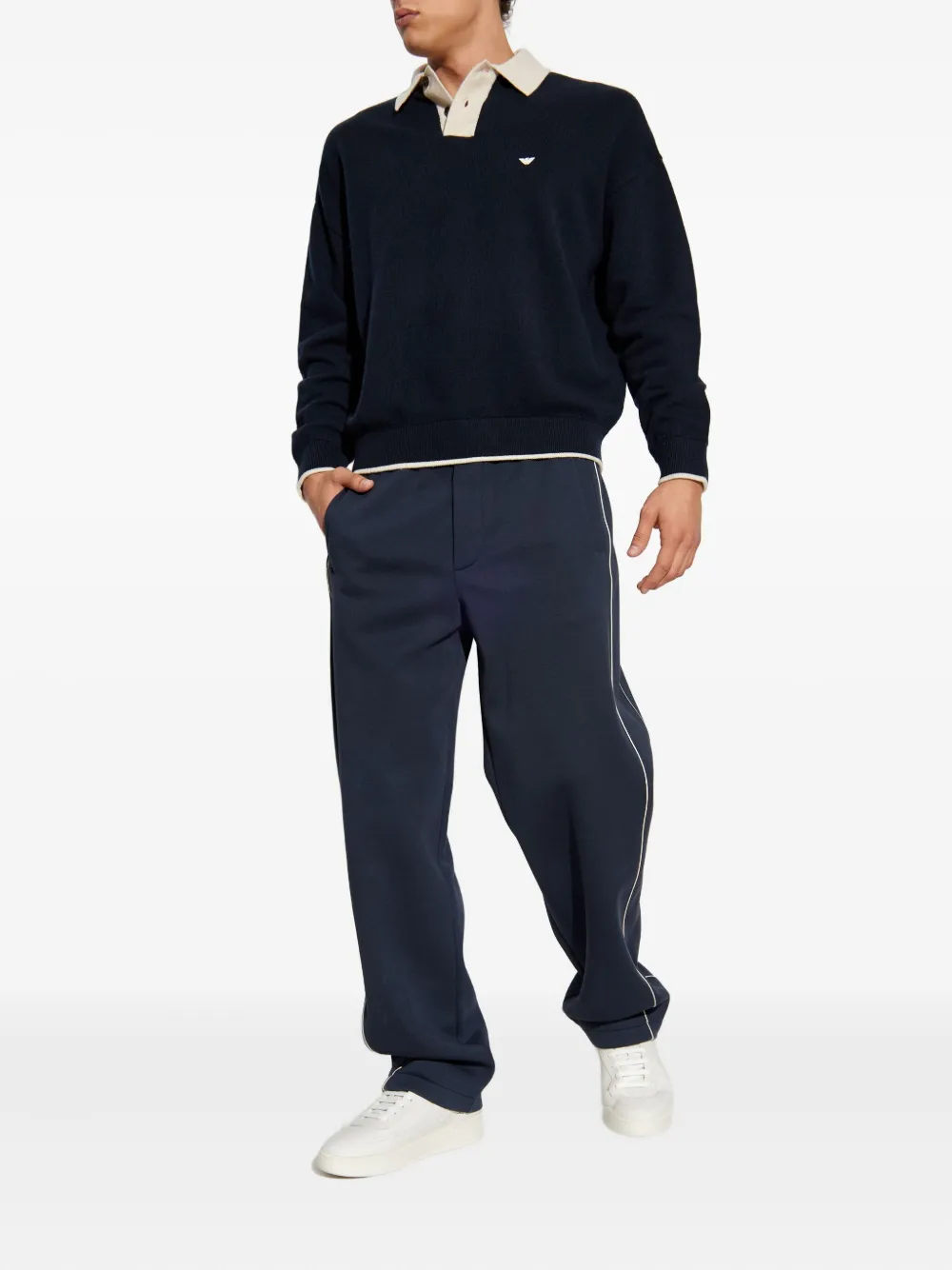 Emporio Armani logo-detail polo shirt - Blauw