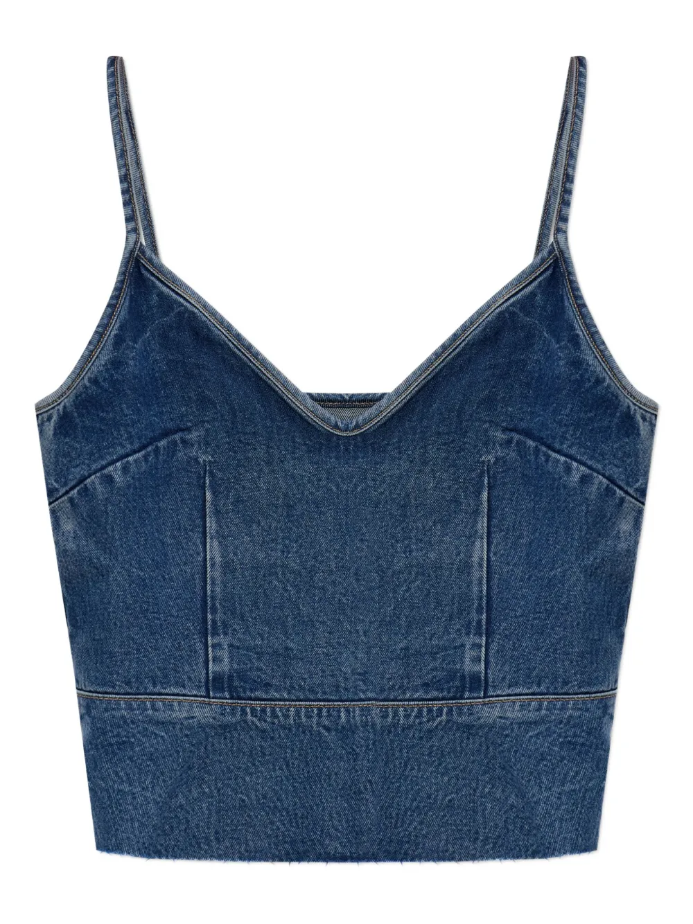 AllSaints Top denim con spalline sottili - Blu