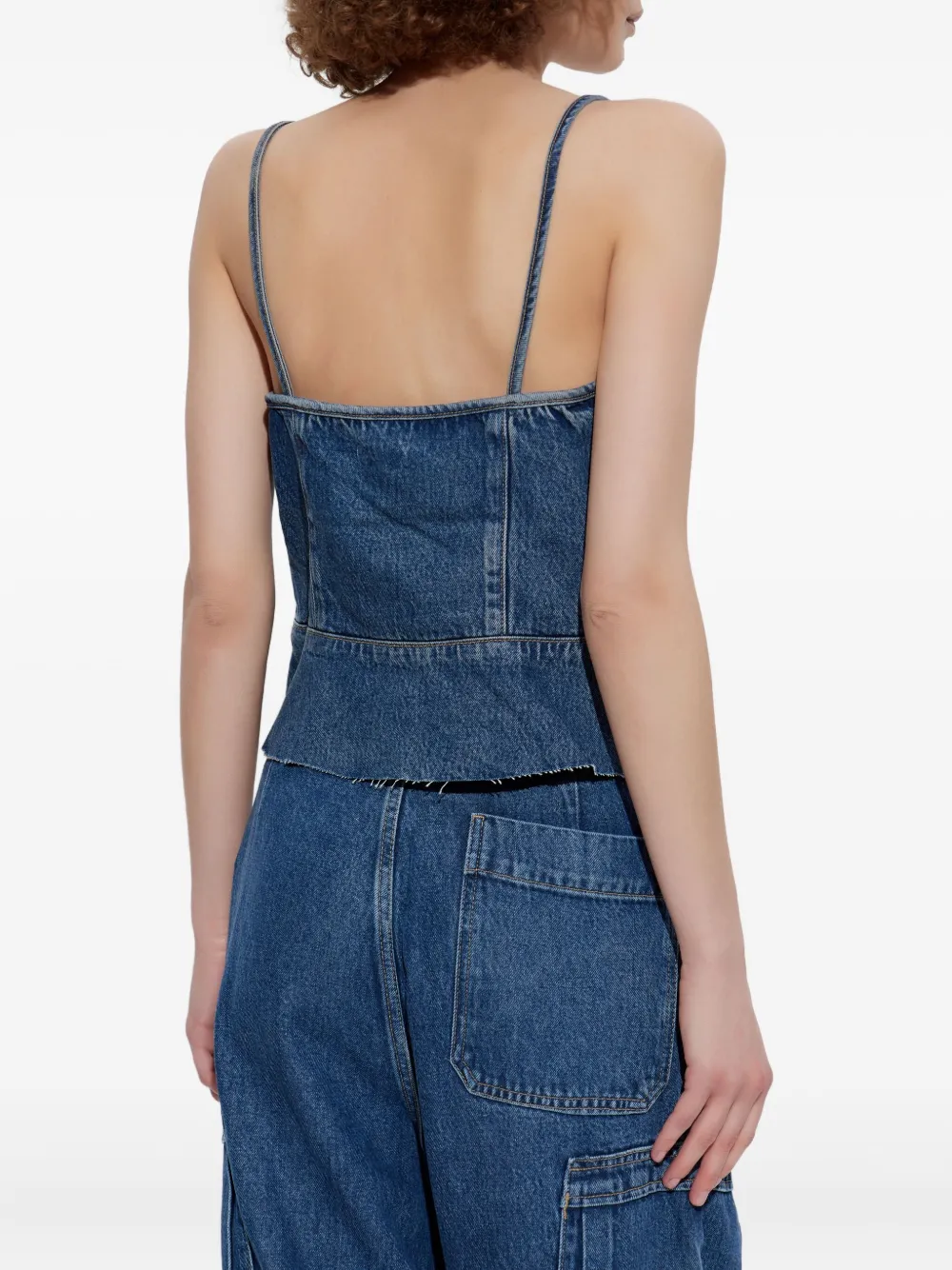 Spaghetti-Strap Denim Top
