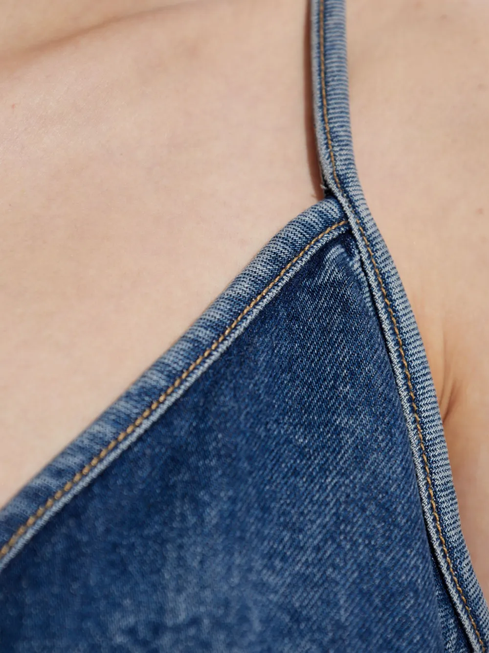 Spaghetti-Strap Denim Top