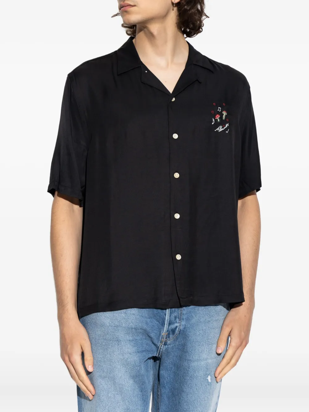 AllSaints Overhemd met borduurwerk Zwart