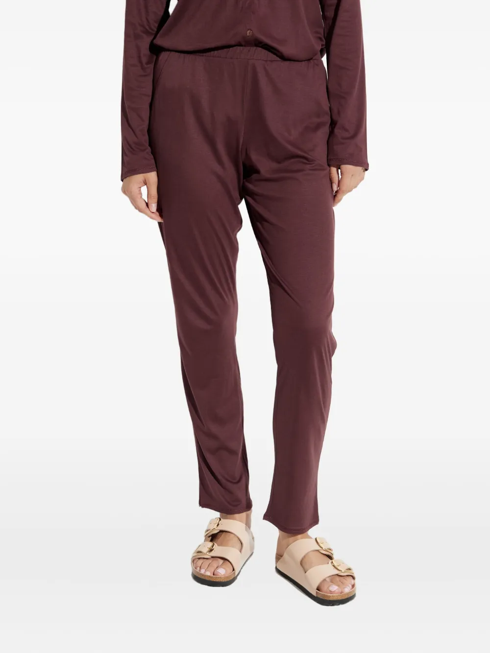 Hanro Elastic-waistband Trousers In Burgundy