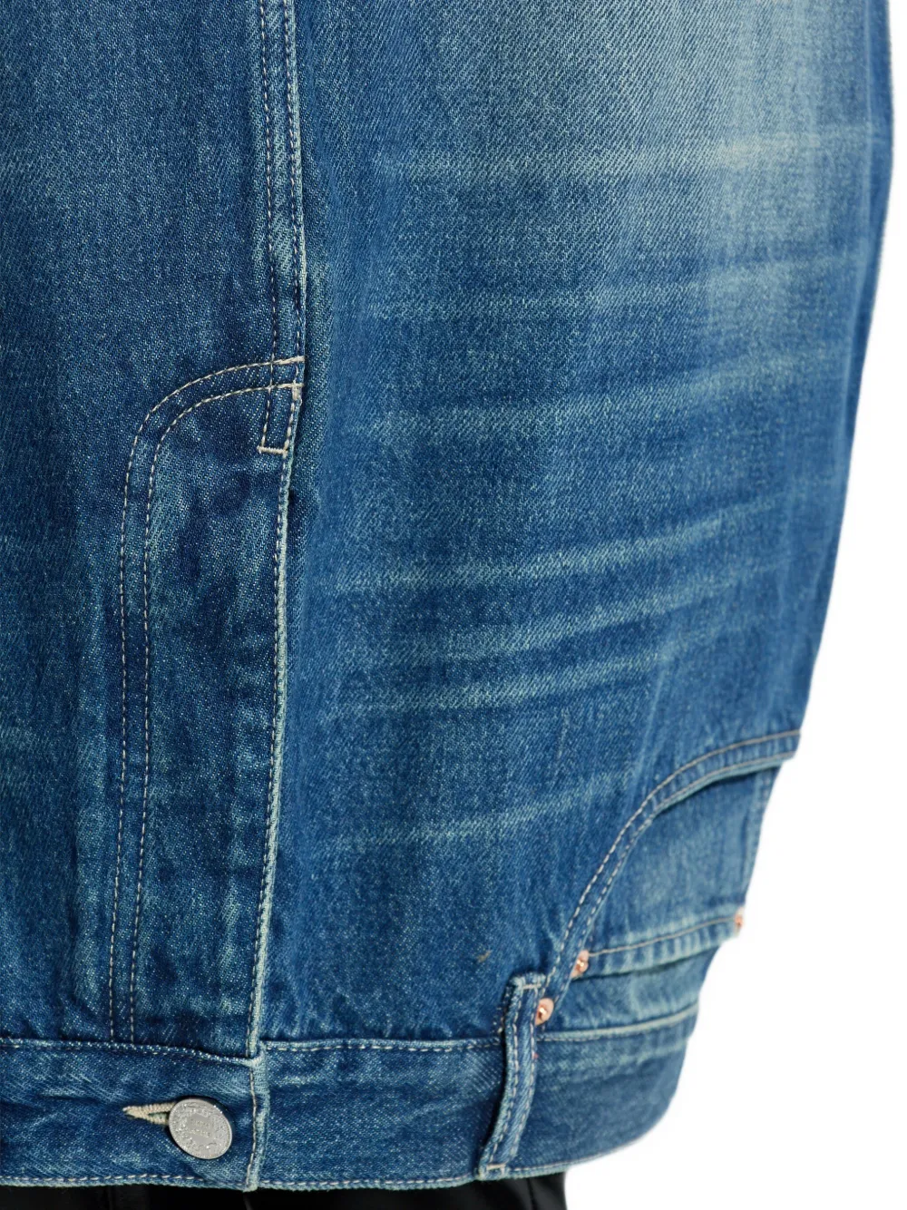 Vetements Upside-down Denim Midi Skirt In Multi