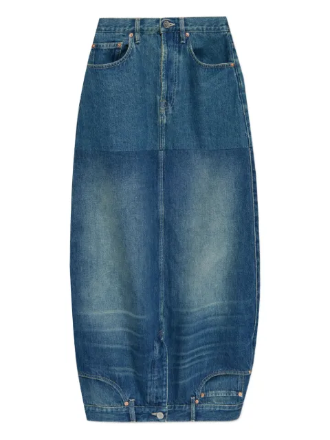 VETEMENTS upside-down denim midi skirt